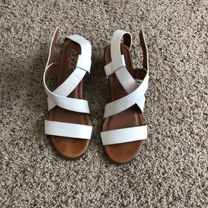White strappy sandals